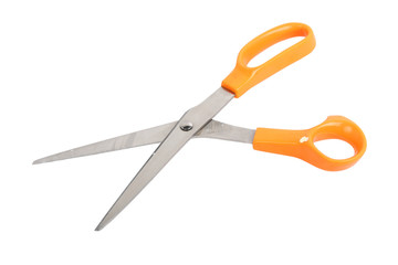 orange scissors isolated