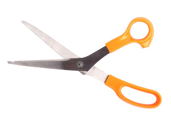orange scissors isolated