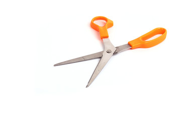 orange scissors isolated