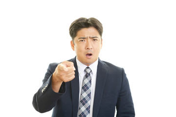 怒るビジネスマン