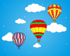Air balloons and clouds wallpaper