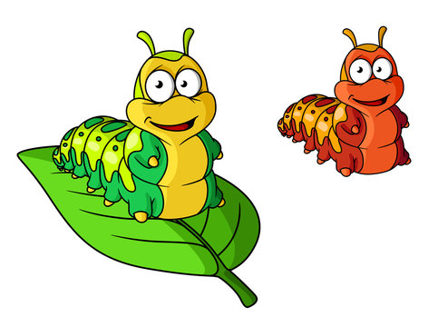 Cartoon cute caterpillar character
