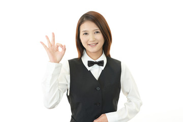笑顔のウェイトレス