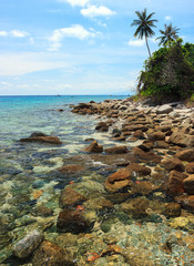 Fototapeta na wymiar Serene view on the seaside of Perhentian Kecil Island