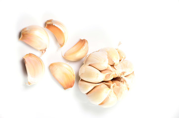 fresh garlic isolated on white