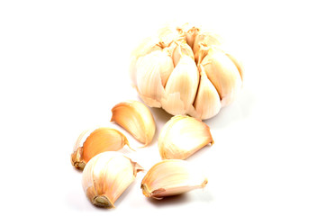 fresh garlic isolated on white