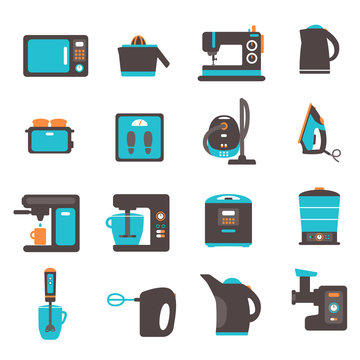 Icons with kitchen utensils