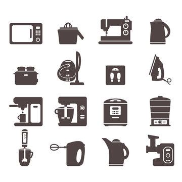Icons with kitchen utensils