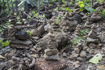 stacked rock in the forest