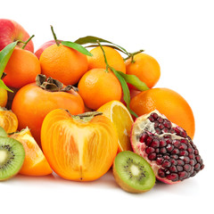 fresh fruit isolated on white