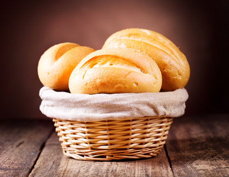 bread in wicker basket