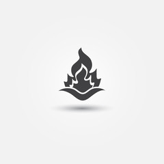 Fire icon - vector simple abstract fire flame symbol