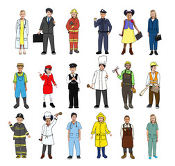 Group of Children with Dream Jobs Concepts