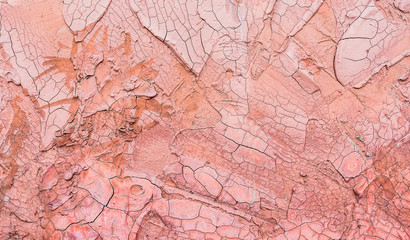 antique Cracked pink concrete wall background image