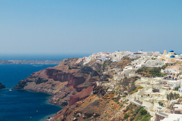 Oia, traditional greek village and Aegan sea, Greece