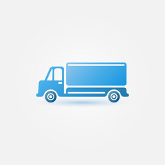 Blue vector car truck icon - transportation symbol