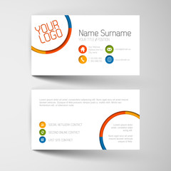 Modern business card template with flat user interface