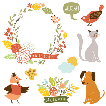 holiday graphic elements, vector collection