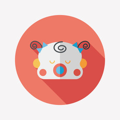 baby gril flat icon with long shadow