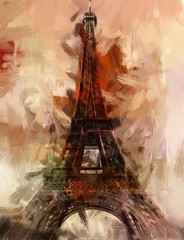 Paris Gemälde Eiffelturm Eifelturm Bild Kunst Ölgemälde - 69563598