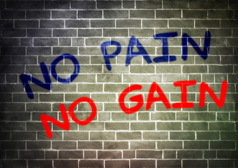 NO PAIN NO GAIN - graffiti concept