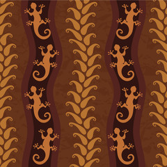 Seamless pattern with lizards