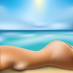 sunbathing woman