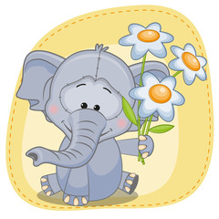 Elephant with flowers