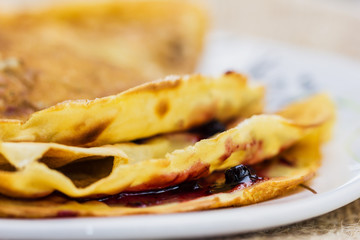 Fresh pancakes on plate
