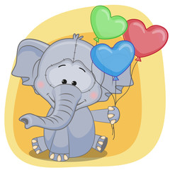 Elephant with balloons