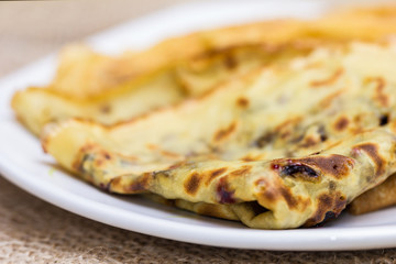 Fresh pancakes on plate