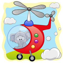 Elephant in helicopter