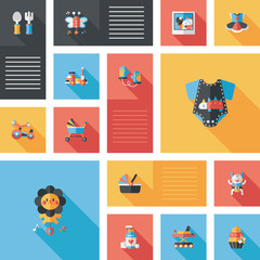 baby flat ui bakcground set