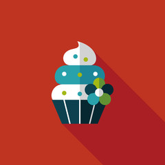 birthday cake flat icon with long shadow,eps10