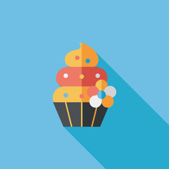 birthday cake flat icon with long shadow,eps10