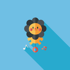 lion toy flat icon with long shadow,eps10