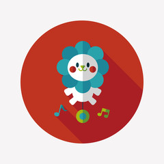 lion toy flat icon with long shadow,eps10