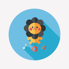 lion toy flat icon with long shadow,eps10