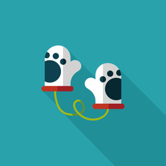 baby Gloves flat icon with long shadow,eps10