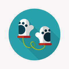 baby Gloves flat icon with long shadow,eps10