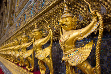 Fototapeta na wymiar Thai ancient bird sculptures at Grand Palace, Bangkok, Thailand