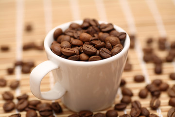 Cup of coffee beans