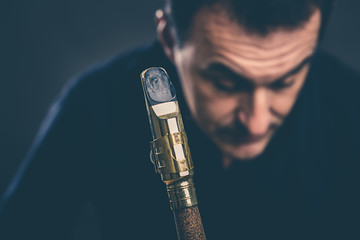 musician with saxophone