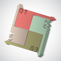 3d diagram with arrows and shadows