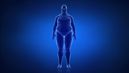 Obesity and helathy life style concept  anterior view