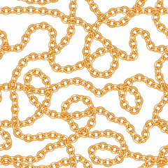 Golden chains seamless pattern. Template for your design