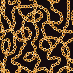 Golden chains seamless pattern. Template for your design