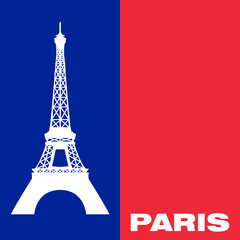 Flag of Paris illustration with Eiffel Tower