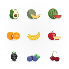 fruits icons design vector