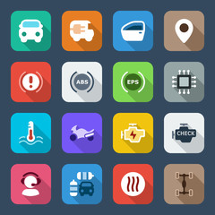 flat iconset automobile colorful set 3